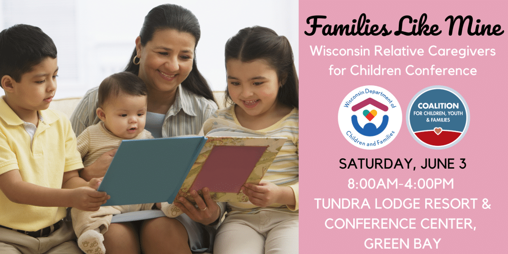 wisconsin-relative-caregivers-for-children-conference Promotional image to advertise the 2023 Families Like Mine conference
