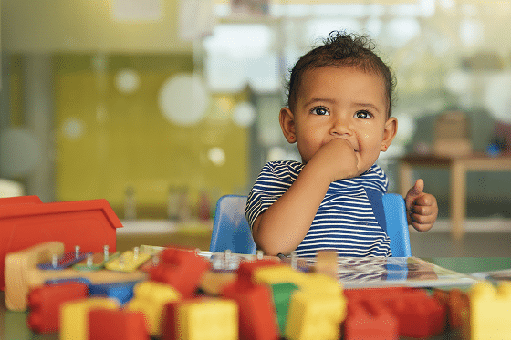 Toddler with Blocks